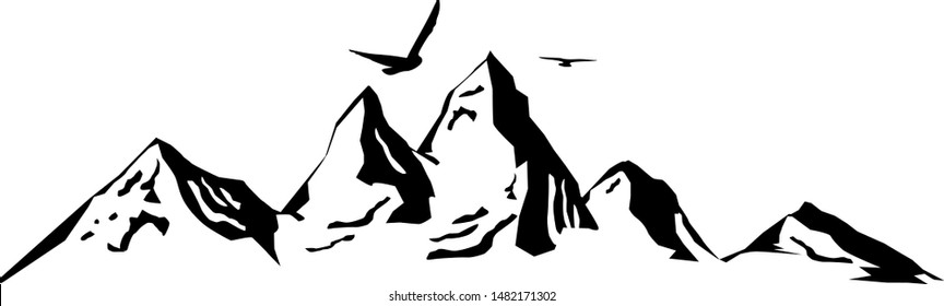 Mountain Skyline Landscape Vector Silhouette