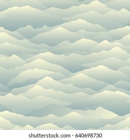 Mountain skyline seamless pattern. Abstract wavy background. Nature landscape tile texture