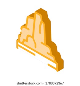 Mountain Skyscrapers Icon Vector. Isometric Mountain Skyscrapers sign. color isolated symbol illustration
