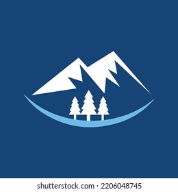 Mountain Smile Logo Design Vector