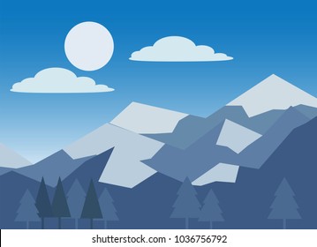 Mountain snow and blue sky