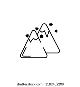 Mountain Snow concept line icon. Simple element illustration. Mountain Snow concept outline symbol design from Winter set. Can be used for web and mobile UI/UX