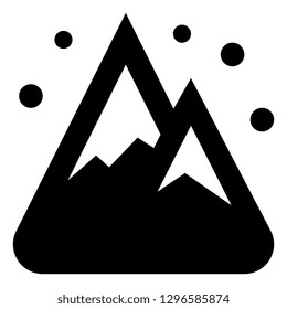 Mountain Snow Covered Alpine Peaks Vector Icon