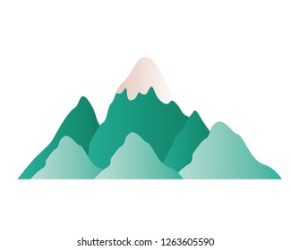 mountain with snow isolated icon