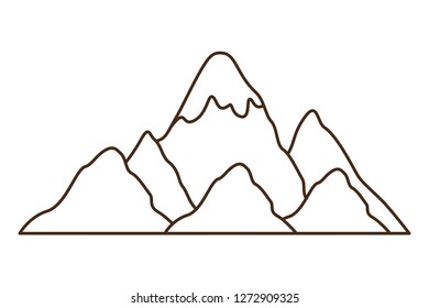 mountain with snow isolated icon
