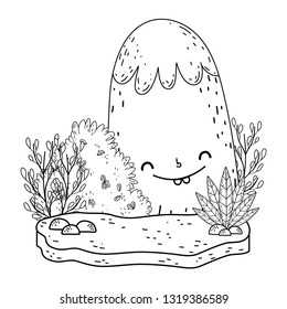 mountain snow kawaii character