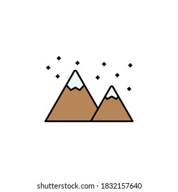 mountain, snow line icon. Elements of New Year, Christmas illustration. Premium quality graphic design icon. Can be used for web, logo, mobile app, UI, UX