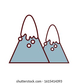 mountain with snow nature icon vector illustration design
