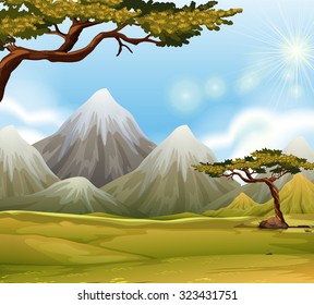 Mountain with snow on top illustration