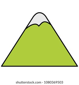 mountain with snow scene icon