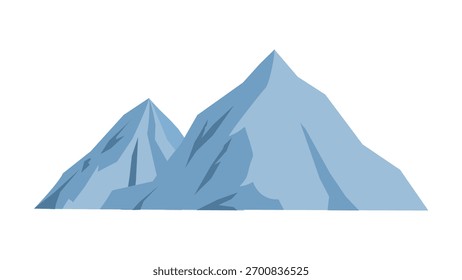 Berg- und Schneesicht, flache Illustration