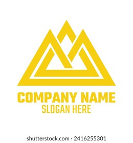 Mountain sport simple flat logo concept triangle