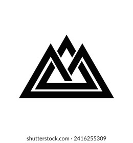 Mountain sport simple flat logo concept triangle