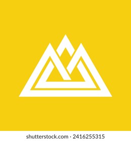 Mountain sport simple flat logo concept triangle