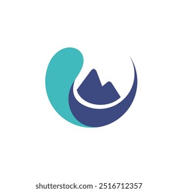 mountain spring water icon logo