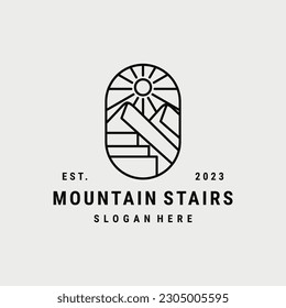 Bergtreppe Logo Vektorsymbol Illustration hipster vintage retro .