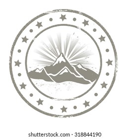 mountain stamp, vector