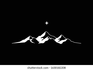 Mountain with star illustration logo