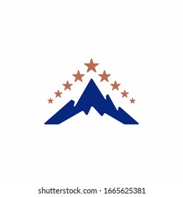 Mountain and star logo. Can use for your design elements, website icons, application icons, UI, and More.