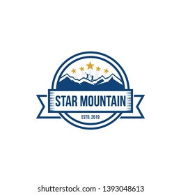 Mountain With Star Logo Design