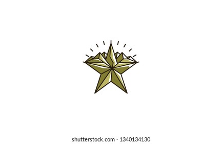 mountain star logo icon vector