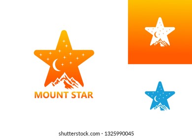 Mountain Star Logo Template Design Vector, Emblem, Design Concept, Creative Symbol, Icon