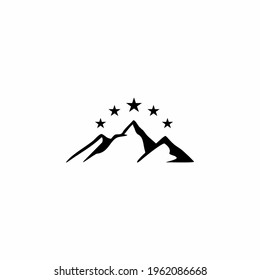 mountain with star on top for Landscape Photography Logo, 
Iconic logo suitable for 
companies related to movie production, photography, 
outdoor activities, hotel, restaurants, etc.