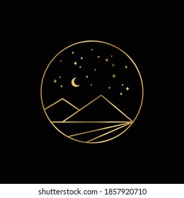mountain and star in the sky 