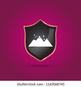 mountain and stars icon