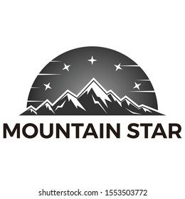 mountain stars logo icon vector