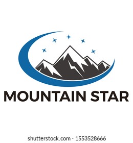 mountain stars 
logo icon vector