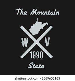 The Mountain State West Virginia Vintage Design