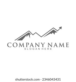 Mountain and statistic symbol vector logo