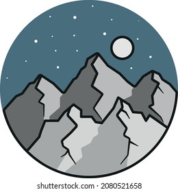 Mountain sticker - teal, no outline