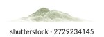 Mountain stipple texture landscape. Abstract green hill, volcano, halftone grain effect. Dotted gradation mountain peak dotwork style. Vector graphic vintage illustration