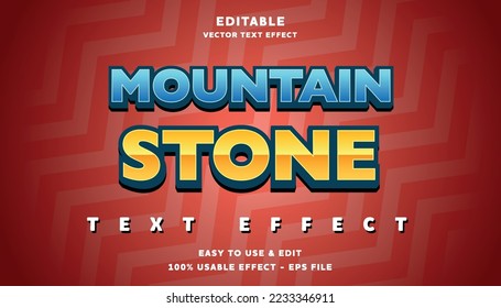 mountain stone editable text effect with modern and simple style, usable for logo or campaign title