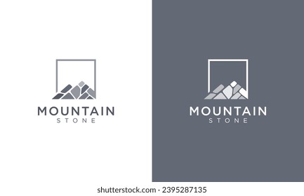 Mountain stone or stone mountain logo design vector template