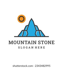 mountain stone logo, geometry, icon and vector, logo design .