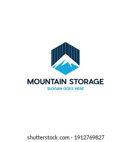 Mountain Storage Hexagon Logo Design