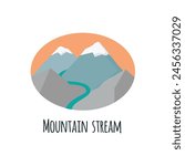 Mountain stream icon clipart avatar logotype isolated vector illustration