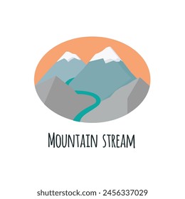 Mountain stream icon clipart avatar logotype isolated vector illustration