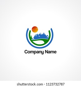 mountain street logo vector, icon, element, and template
