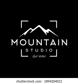 mountain studio logo design vector