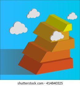 mountain. Success concept illustration. Overcoming difficulties.