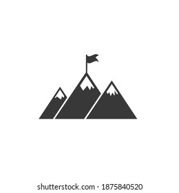 Mountain success icon design illustration, glyph style design, designed for web and app