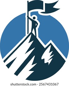 Mountain Success Top Leader Logo Template