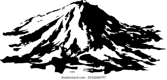 Mountain sumi-e-Stil-Vektorgrafik