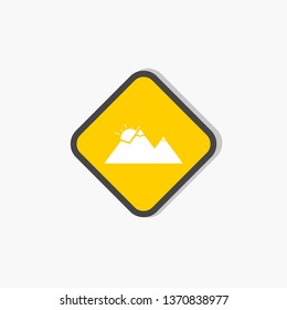 mountain and sun icon