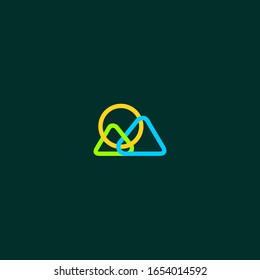 Mountain sun logo connected knot bound