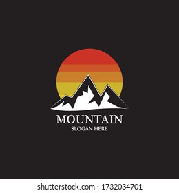 Mountain Sun Logo Design Concept Template Stock Vector (Royalty Free ...